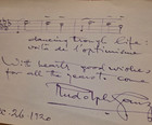 Rudolph Ganz   Autograph Musical Quotation 1920