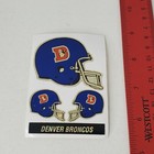 Vtg Denver Broncos Helmet Logo Vending Stickers Nfl Football Prismatic Sticker