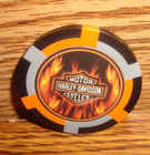 Harley Davidson Motorcycles Hd Poker Chip Golf Ball Marker Flame s  Grey  New