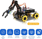 5dof Smart Robot Arm Car Kit  4wd Remote Control Car Compatible With Arduino pyt
