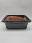 Black Glazed Ceramic Bonsai Pot Ikebana Planter Rectangle 6  Shohin Tree