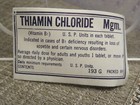 Vintage Thiamin Chloride Drug Store pharmacy Label  unused 
