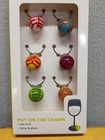 True Swirl Glass Wine Charms Nib