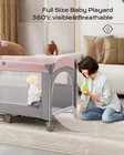 5 In 1 Baby Bassinet Bedside Crib  Easy Folding Portable Playards  Pack And Play