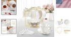 British Royal Porcelain Tea Cups   Saucers Set 6 - Floral Pattern With Stand