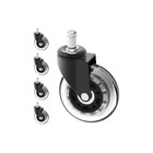 Heavy Duty Office Chair Caster Wheels 3   set Of 5  Swivel Rubber Wood Floor 