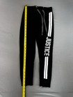 Justice Girls Leggings Sweatpants Size 8 Active Wear Black White Logo