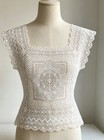 Antique Maltese  Bobbin Silk Lace Victorian Table Linen Tablecloth C1860