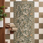 2x5 Runner Rug Floral Vintage Washable Area Rug  Green