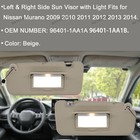 Pair Beige Side Sun Visor W light For Nissan Murano 2009-2014lh Rh 96401-1aa1b