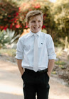 Boys Ties Solid Color Pre-tied Kids Necktie For Age 8-12 Adjustable Woven Formal