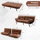 Memory Foam Couch Sleeper Convertible Futon Sofa Bed W  Adjustable Armrest Brown
