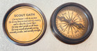 2pc Boys Scout Compass Engraved Scout Oath In Wood Gift Box Brass Calander Top