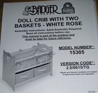 Badger Basket Wooden Doll Bed With Bed Liner  Pillows And Two Storage Baskets