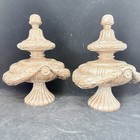 Lg Fancy Two Tiered Curtain Rod Finials 7 Inch 2 75    Painted Metallic Bronze