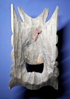 Antique Chinese Nuo Ritual Mask  bull Horns  Fierce Expression  Spirit Protect