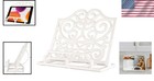 Vintage Cast Iron Cookbook Stand For Sturdy Recipe Book Holder In Classic White
