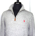 Polo Ralph Lauren Gray Knit Cotton Collared 1 4 Zip Sweater Men s Large