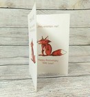 Anniversary Greeting Card To My Wife Couple Red Fox Humorous Card Vtg Unused  
