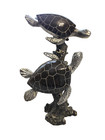Vintage Sea Turtles And Coral Sculpture-beautiful-silver Tone Flippers   Heads