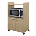 Kings Brand Furniture - Kitchen Microwave Cart With Shelfs For Storage  Beech