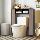 Over The Toilet Storage Cabinet  Double Door Bathroom Toilet Storage Organizer