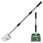 Adjustable Long Handle Cat Litter Scoop With Holder - Stainless Steel Sifter For