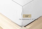 Queen Size Premium Cotton Fitted Sheet Only - 300 Thread Count Queen  White 