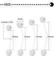 Hoeudjo Pregnancy Belly Rings 18-38mm  White Ball 14g bar Length 18-38mm