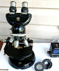 1960 s Carl Zeiss Standard Microscope Made In Germany Black Vintage