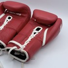 Fighting Fury Boxing Gloves 16oz - Red And White Lace Up