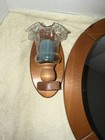 Vintage Retro Wood Oval Mirror And Two Wooden Votive Candle Sconces Read 