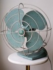 Vintage 1950s Ge General Electric Fan Rare Teal Blue Green Antique Works  
