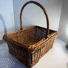 Vtg Market Basket Brown Wicker Willow Cottage English Country Rustic 16    Read