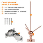 Lightning Rod Copper Brass Lightning Rod Kit Detachable Lightning Protection