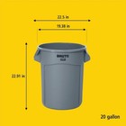 Rubbermaid Commercial Fg262000gray Brute 20 Gal Round Heavy Duty Plastic Can 