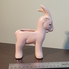 Shawnee Pottery Goat Planter White Cream Glaze Red Eyes Mouth Unique Vintage