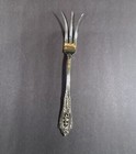 Wallace Sterling Rose Point Pierced Lemon Fork 5 1 2    Early Release Pat Pending