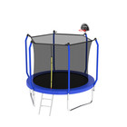 8ft Outdoor Trampoline With Basketball Hoop Safety Enclosure Net Astm Approved