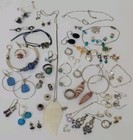 46pc 104g With Stones Wearable 925 Sterling Silver Acid Tested Jewelry Lot Mixed