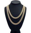 Mens Heavy 10mm 24   26   30  Miami Cuban Link Chain 14k Gold Finish Necklace