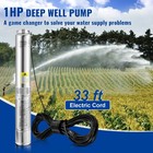 Uimoso Deep Well Submersible Pump Stainless Steel Water 1hp 230v 37gpm 207ft