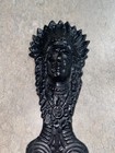 Vtg Cast Aluminum Native American Chief Letter Opener Indian Head 9 1 4   