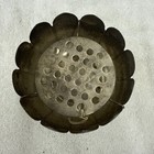 Reed And Barton  Aged Silverplate Flower Frog Lotus Flower 2 Piece Vtg Italy 