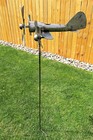 Metal Triple Prop Plane Airplane Spinner Propeller Yard Garden Stake Windmill