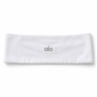 Alo Yoga White Headband One Size Logo Stretch Workout Running Yoga