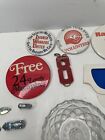 Vintage Grandpas Junk Drawer Lot  Knife  Advert  Pins  Mickey Mouse  Ring Holder