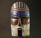 African Tribal Wood Mask Wall Art Hand Carved Boho Home Decor -g2840