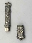 Antique Sterling Silver Needle Case     Crown Top  Repouss   Design  C 19th Century