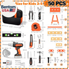 50pcs Kids Tool Set For Boys Ages 3 4 5 6 Years Old - Pretend Play Construction